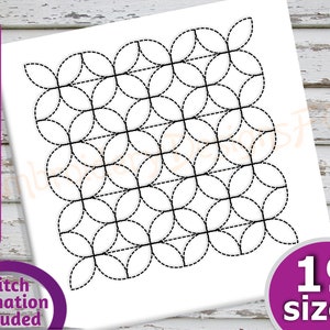 Pattern Quilt Block Embroidery Design - 19 Sizes - Run & Triple Stitch Versions - Quilting Embroidery Designs