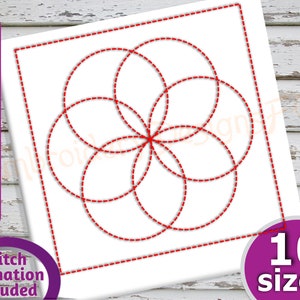 Circles Quilt Block Embroidery Design - 10 Sizes - Run & Triple Stitch Versions - Quilting Embroidery Designs