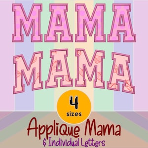 Diseño de apliques para mamá - Archivo de diseño de bordado a máquina - 4 tamaños
