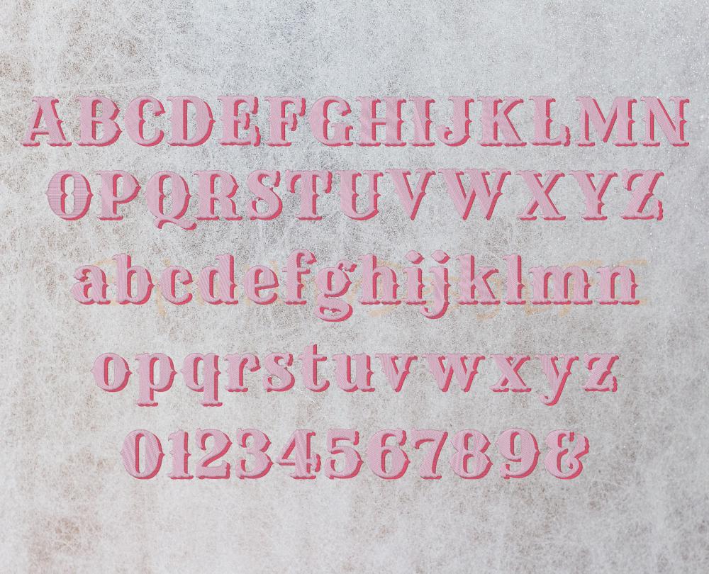Fishtail Shadow Alphabet Machine Embroidery Design | Fill Stitch ...