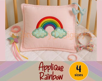 Rainbow Applique | Machine Embroidery | 4 Sizes | Instant Download