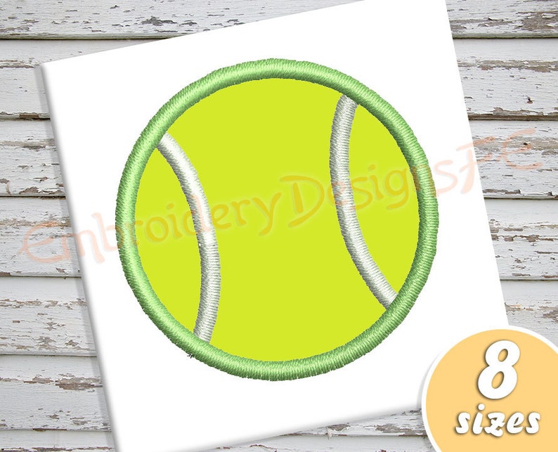 Tennis Ball Applique Design 8 Sizes Machine Embroidery Etsy