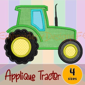 Tractor Applique Design - 4 sizes - Machine Embroidery Design File