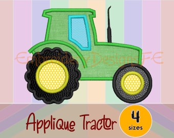 Tractor Applique Design - 4 sizes - Machine Embroidery Design File