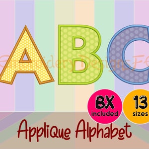 Applique Alphabet Machine Embroidery Design File - 13 sizes