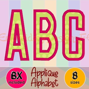 Alfabeto de aplique estreito, letra de aplique alto de cetim, fonte de aplique, fonte de bordado, alfabeto de bordado, aplique de máquina