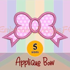 Bow Applique Design - 5 sizes - Machine Embroidery Design File