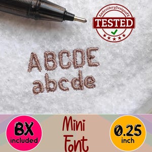 Mini Satin Embroidery Font Design - 0.25in - Machine Embroidery Design