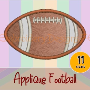 Football Applique Design - 11 sizes - Machine Embroidery Design File