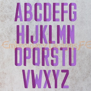 Two Color Narrow Letters Fill Stitch Embroidery Design - 7 sizes - Machine Embroidery Design