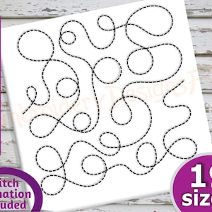 Loop Quilt Block Embroidery Design - 19 Sizes - Run & Triple Stitch Versions - Continuous Quilt Blocks Embroidery, Quilting Embroidery