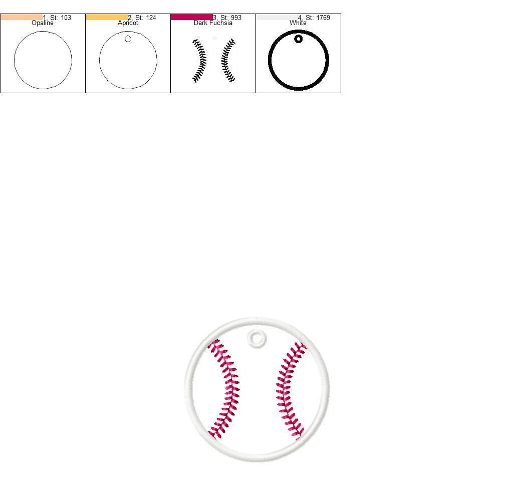 Ball Line Tag Sports Ball Applique Tag Embroidery Design – Baseball Football ...