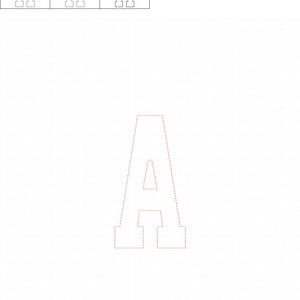 Bean Stitch Narrow Sport Applique Alphabet, Narrow Applique Letters & Numbers, Varsity Applique Font, College Embroidery Font image 3