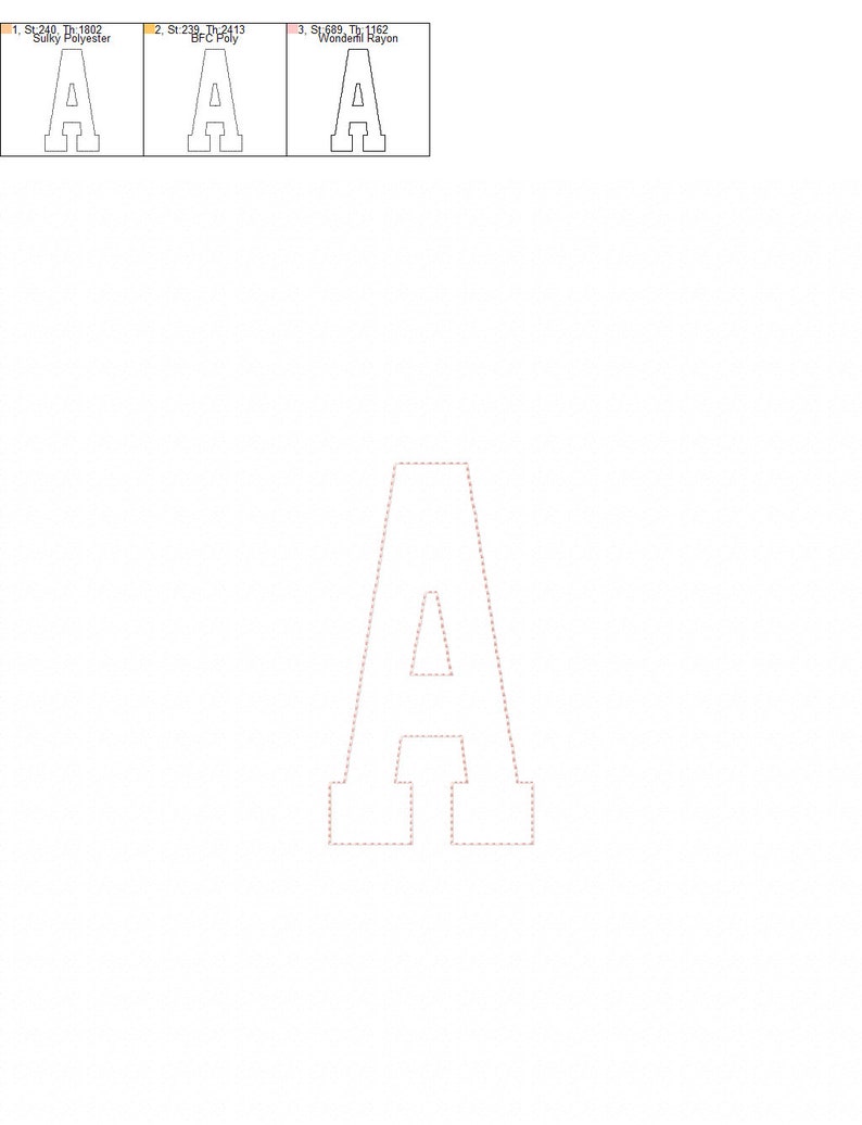 Bean Stitch Narrow Sport Applique Alphabet, Narrow Applique Letters & Numbers, Varsity Applique Font, College Embroidery Font image 3