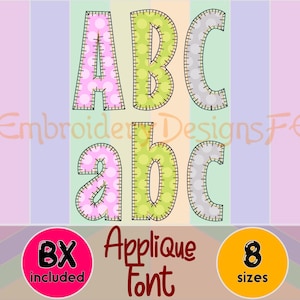 E-Stitch Applique Alphabet, E-Stitch Applique Letters & Numbers Machine Embroidery Design File