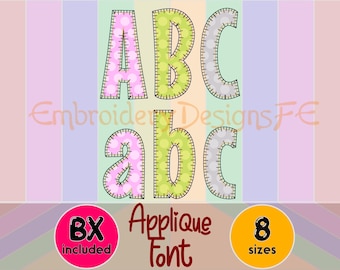 E-Stitch Applique Alphabet, E-Stitch Applique Letters & Numbers Machine Embroidery Design File