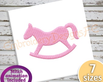 Horse Mini Embroidery Design | Toy Horse Filled Stitch | Machine Embroidery File | Instant Download