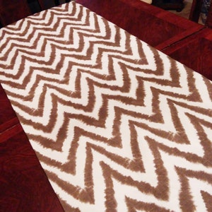 Brown Table Runner, Table Linen, Bed Runner, Chevron Runner, 16&#39;&#39; x 90&#39;&#39; Buffet Runner, Deluxe Dresser Scarf, Banquet/Dining/Kitchen