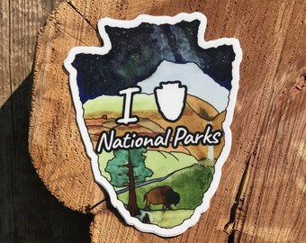 Laptop Stickers, Vinyl Stickers, National Park Sticker, I Love National Parks, Waterproof Stickers, Computer Stickers, National Park Decal