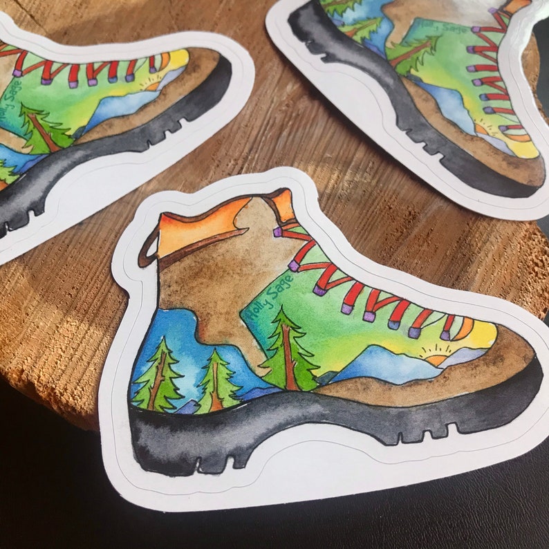 Laptop Stickers Hiking Boot Sticker Hiking Boot Stickers Etsy