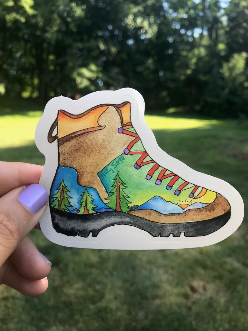 Laptop Stickers Hiking Boot Sticker Hiking Boot Stickers Etsy
