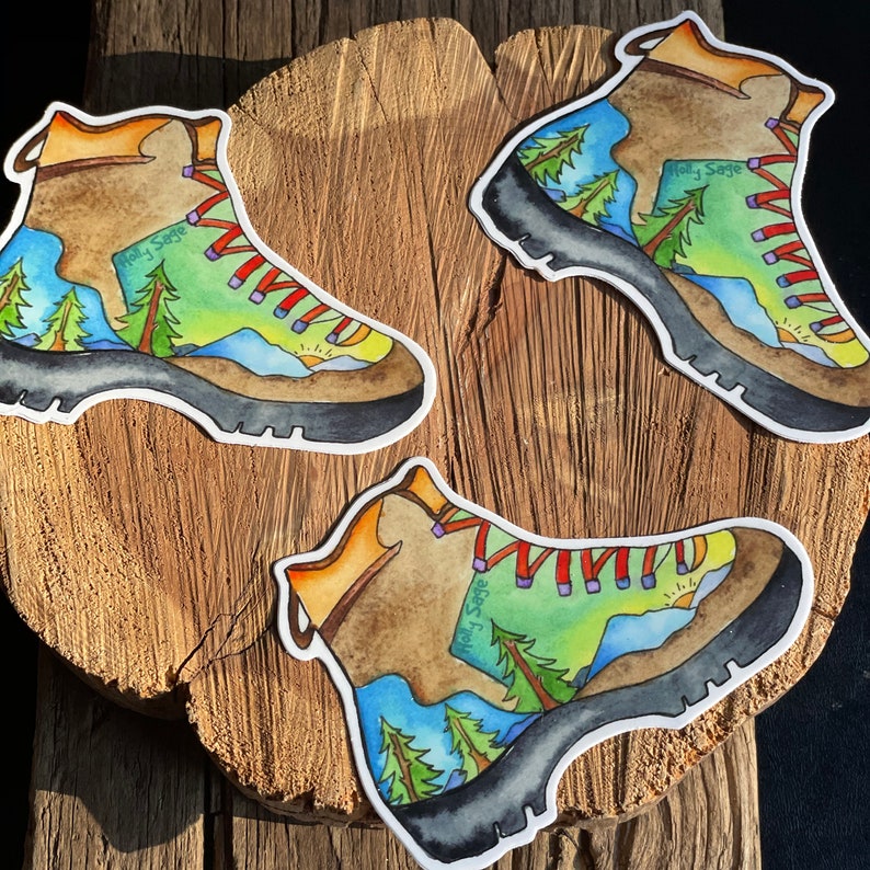 Laptop Stickers Hiking Boot Sticker Hiking Boot Stickers Etsy
