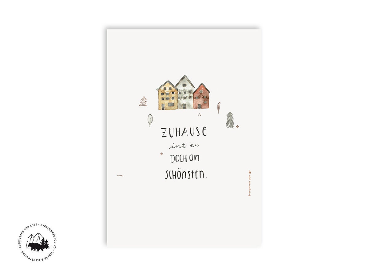 Zuhause Ist Es Doch Am Schönsten A4 Print Etsy