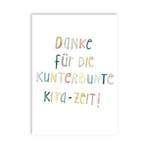 Danke für die kunterbunte Kita-Zeit! | Postkarte