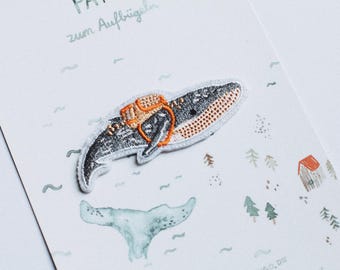 Gute Reise kleiner Wal / Patch zum Aufbügeln