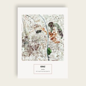 Graz-kaart | Kunstafdruk