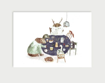 Colazione con gli amici | cartolina