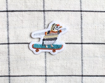 Pinguin Skateboard / Patch zum Aufbügeln