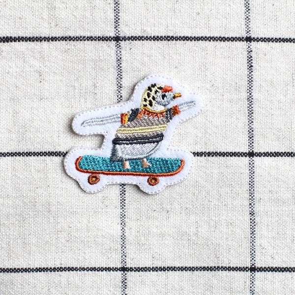 Pinguin Skateboard / Patch zum Aufbügeln