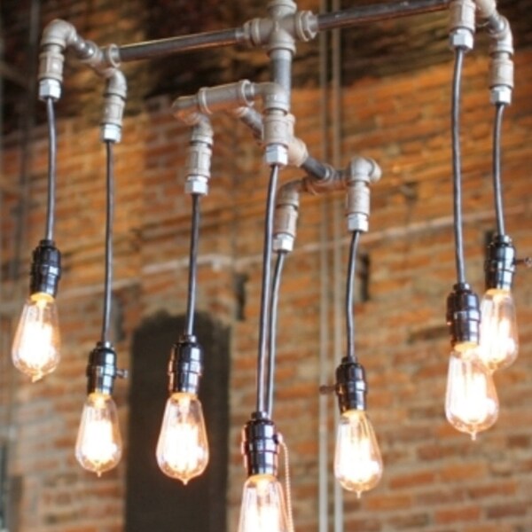 Industrial pipe chandelier/light fixture with edison bulbs