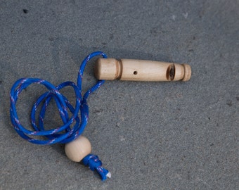 Two-tone Hand-turned Whistle with Lanyard