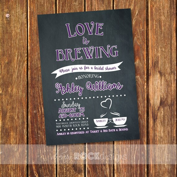 love is brewing chalkboard bridal shower invite coffee tea etsy chalkboard bridal shower invitations