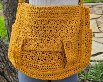 Recycled Crocheted Messenger Bag