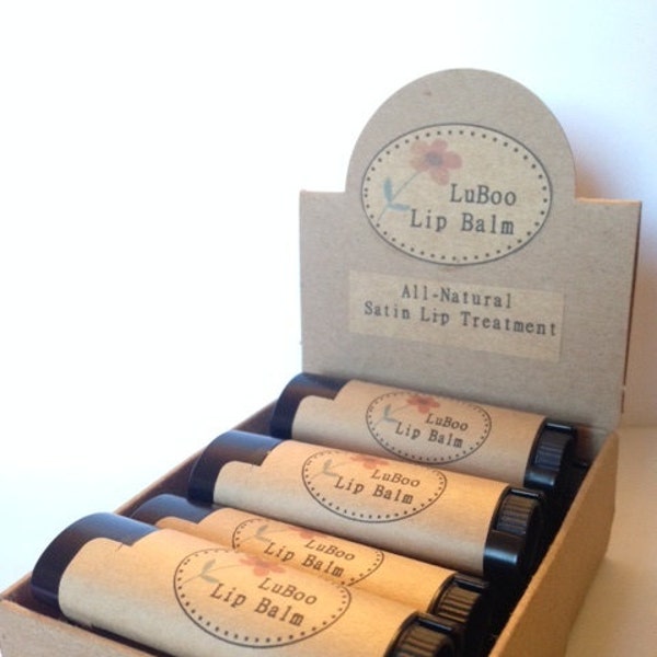 All Natural Lip Balm with Organic Coconut Oil, Shea Butter, Olive Oil, and Peppermint Essential Oil