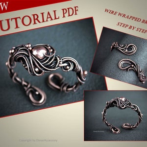 Tutorial wire weave bracelet. Lesson how to wrap wire. Wire work jewelry tutorial. Woven tutorials by Dorasaccessory