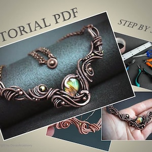 Wire weave tutorial Wire wrap necklace tutorial PDF Wirewrap jewelry tutorial Tutorial for wire jewelry Dorasaccessory