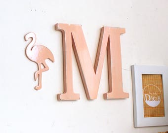 Letter M and her Flamingo _ letter personnalisable_ personnalisable_mylittledecor color