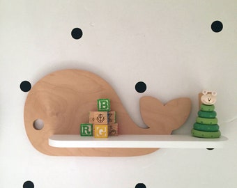 Whale shelf in natural wood _ mylittledecor