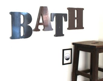 Mot en bois BATH - mot géant - lettres en bois - personnalisé - mylittledecor