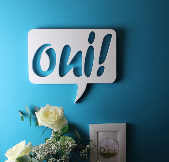 panneau mariage oui blanc laqué - mylittledecor - décoration mariage contemporain - mariage comics - décoration bandes dessinées -