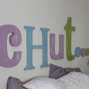 eggplant wooden headboard, khaki, Baltic blue personalized letters giant letters original bed mylittledecor image 2