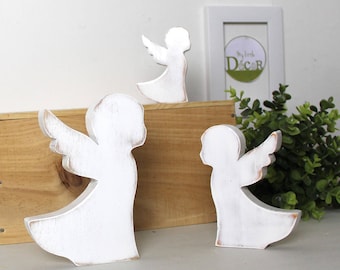 wooden angels - baptism - baptism decoration - decoration - mylittledecor