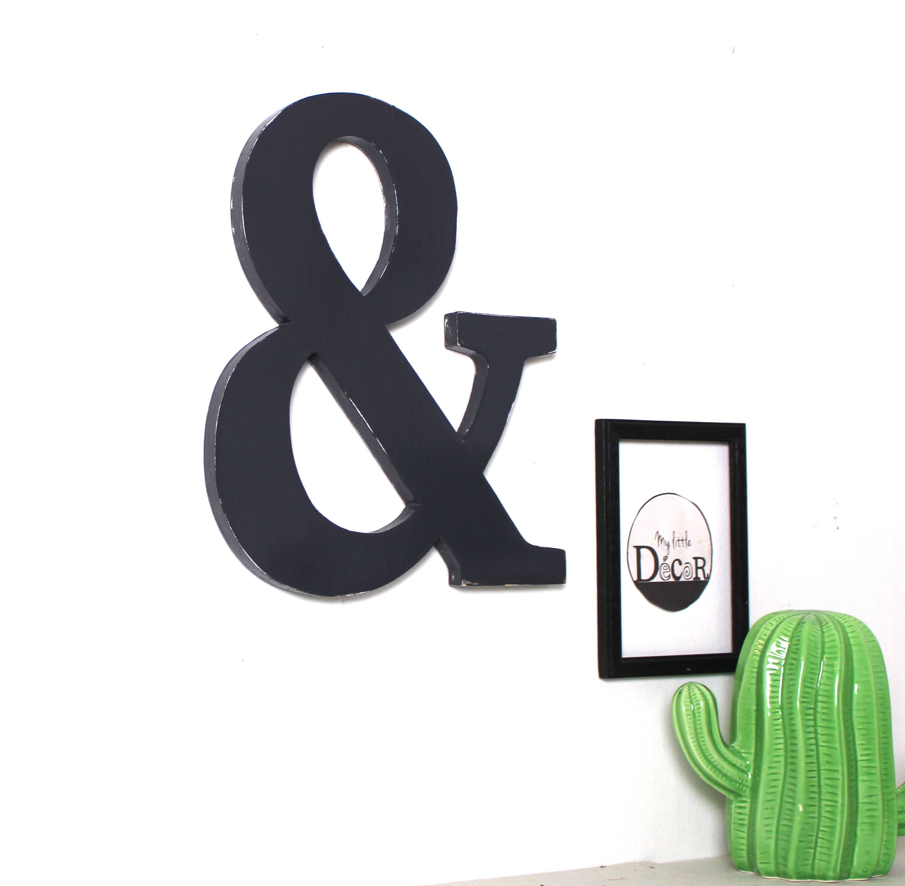 Esperluette Géante Gris Zinc Patiné à Accrocher Pour Une Décoration Murale, Un Mariage, Un Anniversa