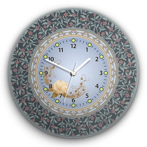 White Rose Unique art work Round Wall Clock, Acrylic Glass silent non ticking battery operated available in 4 sizes. Created by TIVA DESIGN