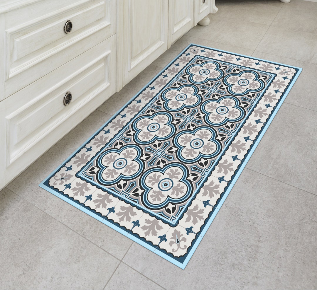 TIVA DESIGN Lisbon Vinyl Floor Mat, Decorative Linoleum PVC Rug Runner