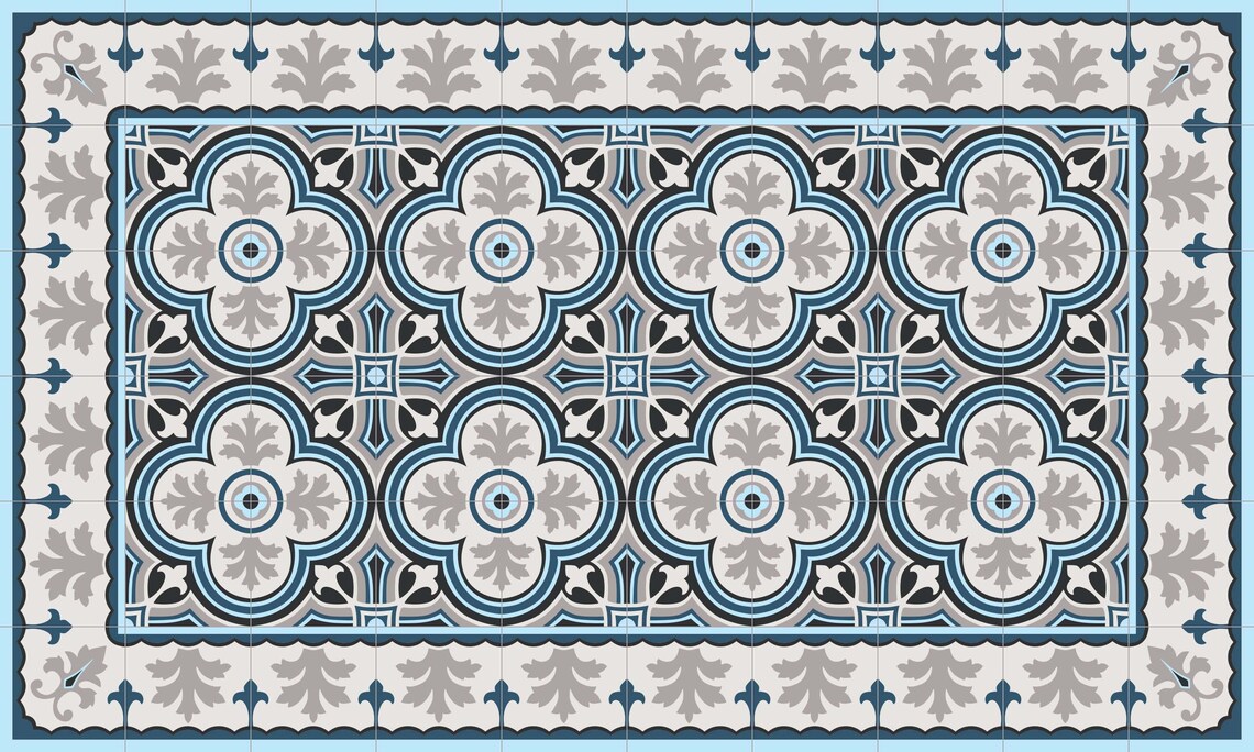 TIVA DESIGN Lisbon Vinyl Floor Mat Decorative Linoleum PVC Etsy